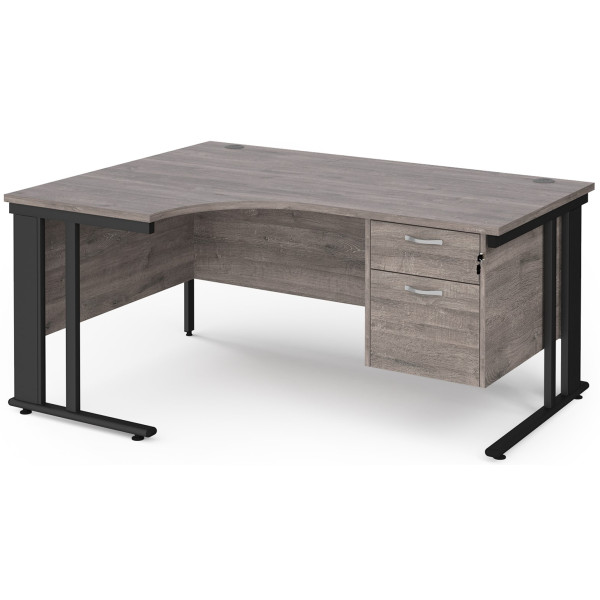 Maestro Cable Managed Leg Ergonomic Desk with Fixed Pedestal